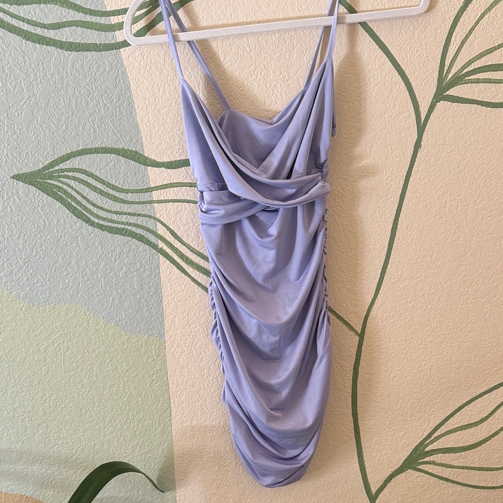 Elegant Lavender Draped Dress